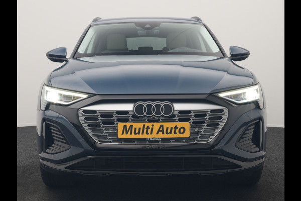 Audi Q8 e-tron 55 quattro S Line 114 kWh 408pk Dealer O.H | Trekhaak Afn. | Adaptive Cruise | Camera | Head Up | Matrix LED | Lederen Sportstoelen Memory & Ventilatie | Apple Carplay | Virtual | Stoelverwarming | Navigatie | DAB | 20"L.M |
