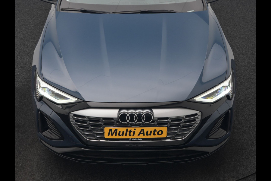 Audi Q8 e-tron 55 quattro S Line 114 kWh 408pk Dealer O.H | Trekhaak Afn. | Adaptive Cruise | Camera | Head Up | Matrix LED | Lederen Sportstoelen Memory & Ventilatie | Apple Carplay | Virtual | Stoelverwarming | Navigatie | DAB | 20"L.M |