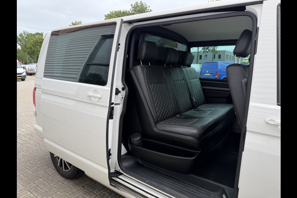 Volkswagen Transporter 2.0 TDI 150pk DSG automaat L2H1 DC 5 persoons Highline / vaste prijs rijklaar € 32.950 ex btw / lease vanaf € 538 / leer / cruise / airco / trekhaak 2500 kg / navigatie / euro 6 / bpm vrij !