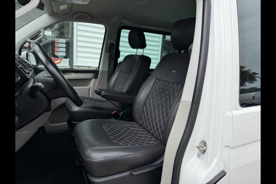 Volkswagen Transporter 2.0 TDI 150pk DSG automaat L2H1 DC 5 persoons Highline / vaste prijs rijklaar € 32.950 ex btw / lease vanaf € 538 / leer / cruise / airco / trekhaak 2500 kg / navigatie / euro 6 / bpm vrij !