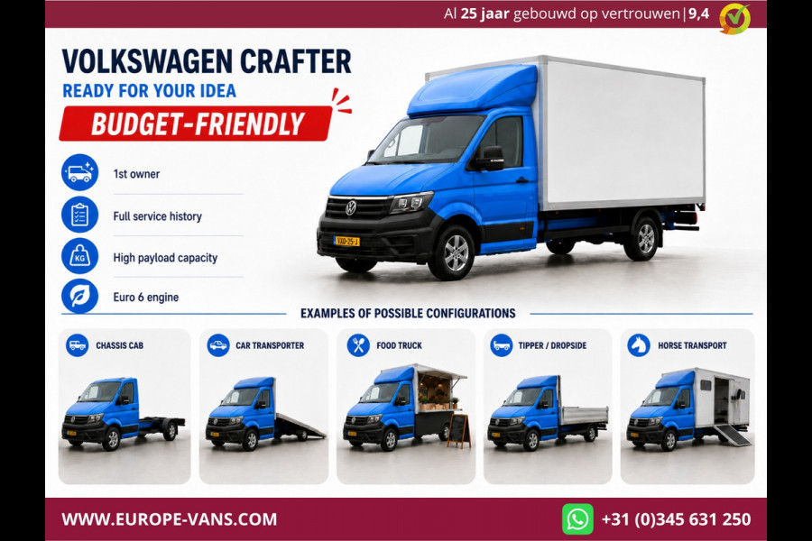 Volkswagen Crafter 35 2.0 TDI E6 Bakwagen met achterdeuren 2-Persoons 02-2021