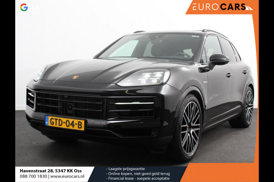 Porsche Cayenne 3.0 E-Hybrid Akrapovic met soundbox Luchtvering Leder Panoramadak Camera Navigatie Elektrische comfortstoelen DAB+ Led Adaptieve cruise control Climate control Lichtmetalen velgen Apple Carplay/ Android Auto