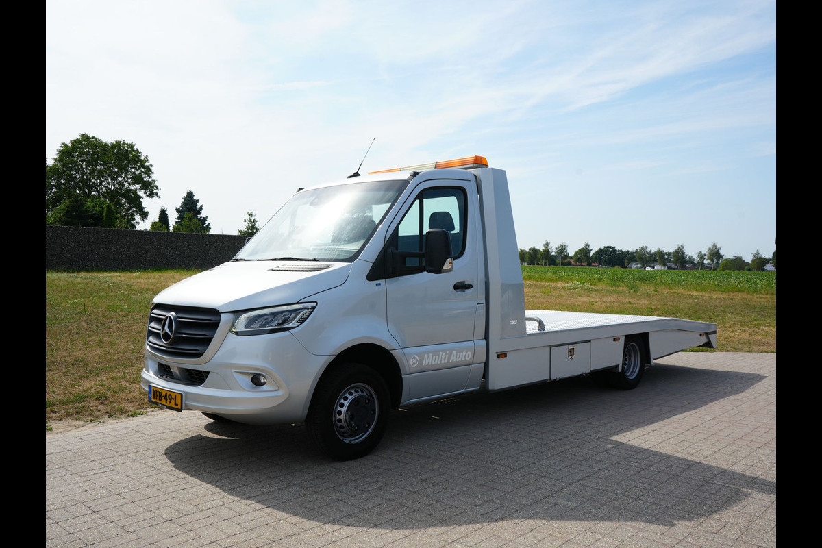 Mercedes-Benz Sprinter Oprijwagen 516 2.2 CDI L3 EURO VI-D TIJHOF opbouw | Luchtvering | Apple Carplay | Tachograaf | Trekhaak | Ingebouwde Startkabels | Navigatie | DAB |