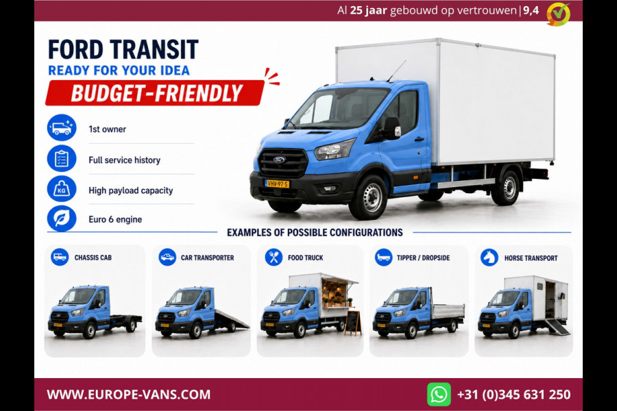 Ford Transit 350 2.0 TDCI 130pk E6 Bakwagen met achterdeuren 2-Persoons 12-2020