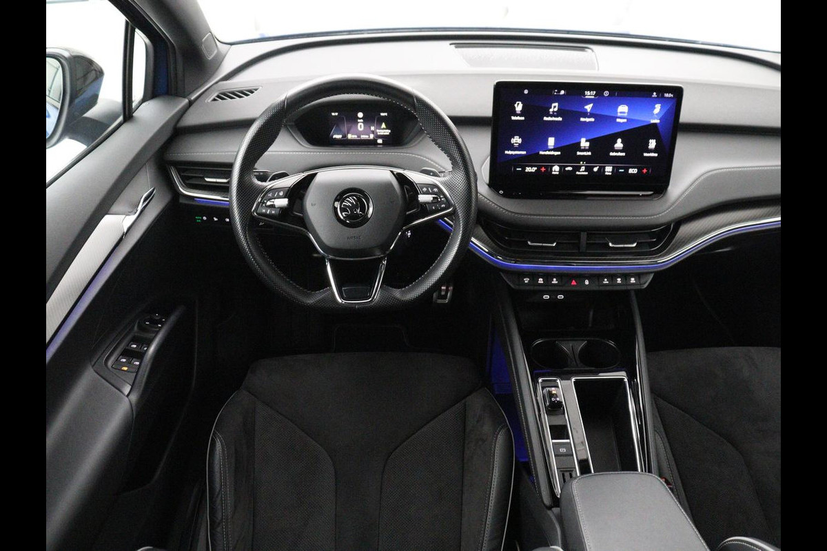Škoda Enyaq iV 80 Sportline | SOH 92.7% | Leder/alcantara | Stuur/stoel verwarming | Camera | Park assist | Cruise control | Carplay | Sfeerverlichting | 21''