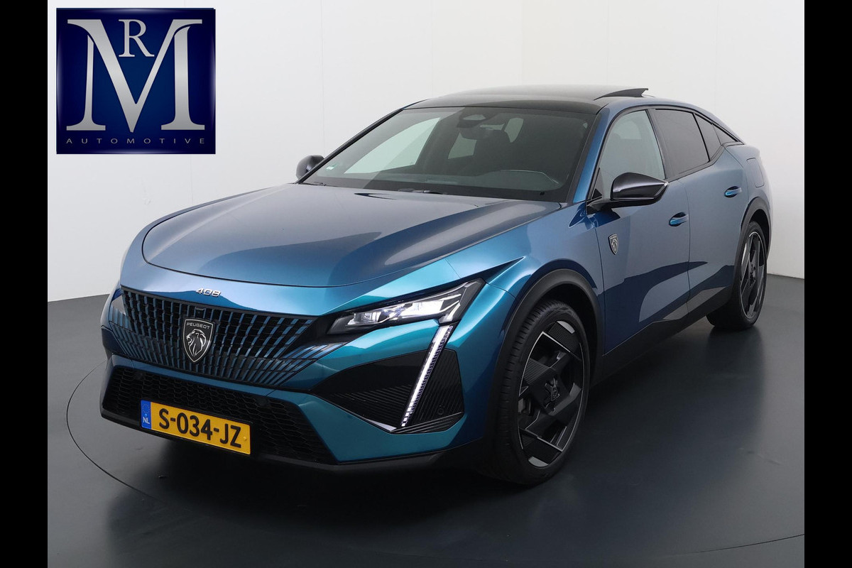 Peugeot 408 1.6 HYbrid GT 225 EAT8 First Edition FULL OPTION!| PANO| FOCAL AUDIO| MEMORY STOEL| 360 CAMERA| ADAPTIVE CRUISE CONTROL| STOEL + STUURVERWARMING| ELEKTRISCHE ACHTERKLEP| RIJKLAAR GELEVERD INCL. 12 MND BOVAG GARANTIE