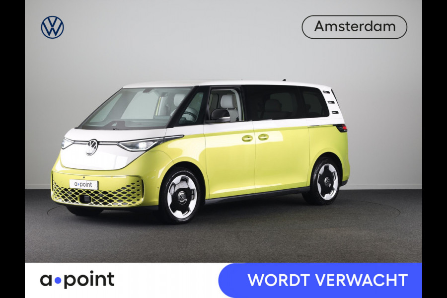 Volkswagen ID. Buzz Pro 86 kWh LWB 7p. 286 pk | SoH 96,36% |Navigatie | Panoramadak | Trekhaak (wegklapbaar) | Parkeersensoren (Park assist) | Rondomzicht camera | Elektr. schuifdeuren | Stoelverwarming |
