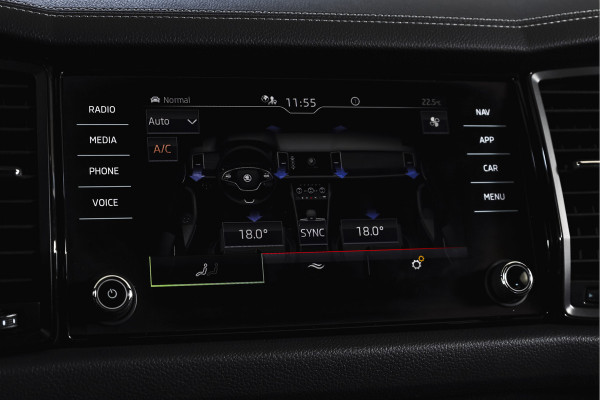 Škoda Kodiaq 1.5 TSI 150 PK Sportline Business Orig. NL | Elek. Trekhaak | Dig. Cockpit | Adapt. Cruise | Stoelverw. | PDC | Camera | NAV + App. Connect | ECC | Elek. Klep | LM 19" |
