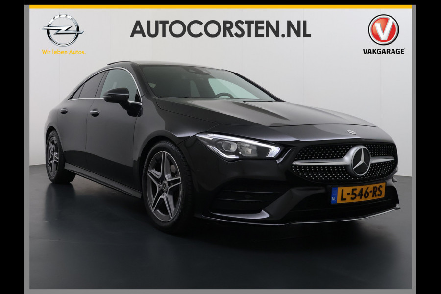 Mercedes-Benz CLA-Klasse AUT-7 AMG Business Solution Pano-dak Camera Widescreen Apple Carplay Android Auto Navi Pdc Cruise Control Stoelverwarming Privacy Glas Lmv Led DAB Licht en zichtpakket Premium pakket Dealeronderhouden 1e Eigenaar Origineel Nederlandse Auto