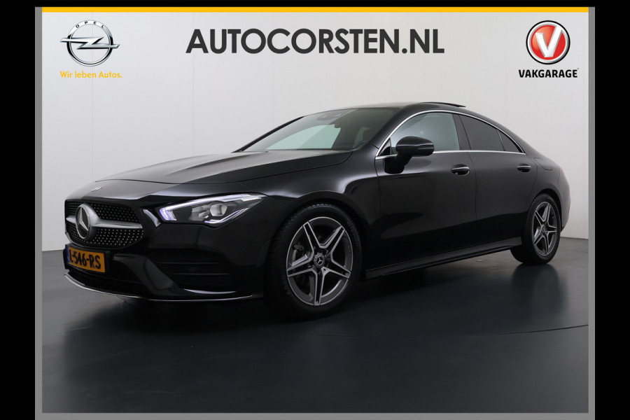 Mercedes-Benz CLA-Klasse AUT-7 AMG Business Solution Pano-dak Camera Widescreen Apple Carplay Android Auto Navi Pdc Cruise Control Stoelverwarming Privacy Glas Lmv Led DAB Licht en zichtpakket Premium pakket Dealeronderhouden 1e Eigenaar Origineel Nederlandse Auto