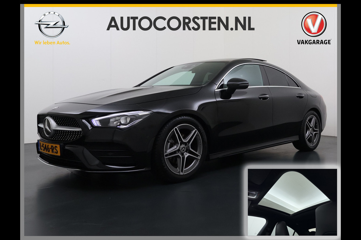 Mercedes-Benz CLA-Klasse Automaat AMG Business Solution Panoramadak Camera Widescreen Apple Carplay Android Auto Navi Pdc Cruise Control Stoelverwarming Privacy Glas Lmv Led DAB Licht en zichtpakket Premium pakket Dealeronderhouden 1e Eigenaar Origineel Nederlandse Auto