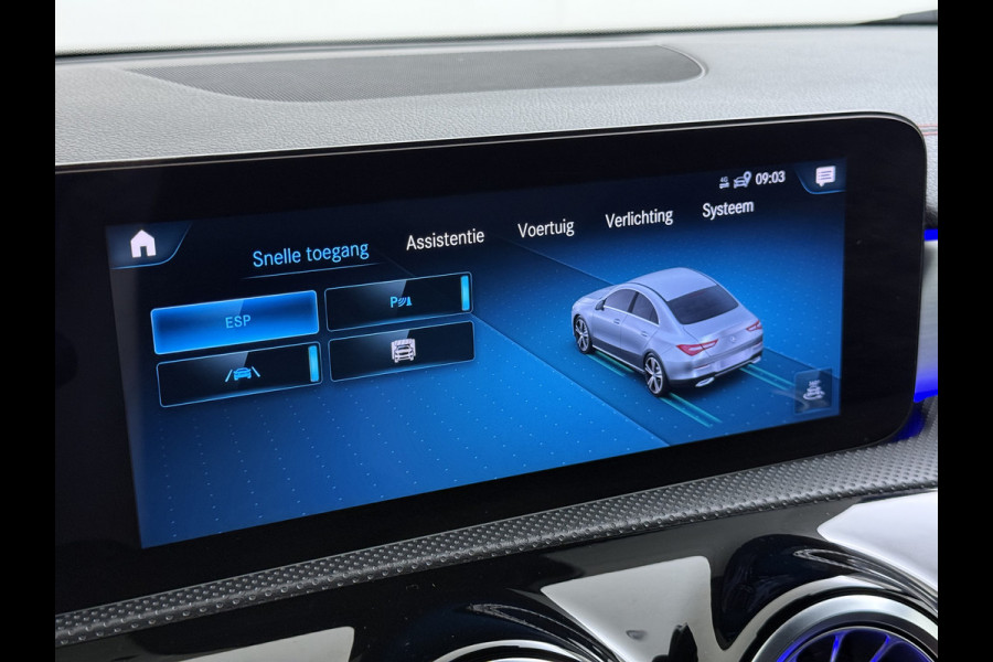Mercedes-Benz CLA-Klasse AUT-7 AMG Business Solution Pano-dak Camera Widescreen Apple Carplay Android Auto Navi Pdc Cruise Control Stoelverwarming Privacy Glas Lmv Led DAB Licht en zichtpakket Premium pakket Dealeronderhouden 1e Eigenaar Origineel Nederlandse Auto