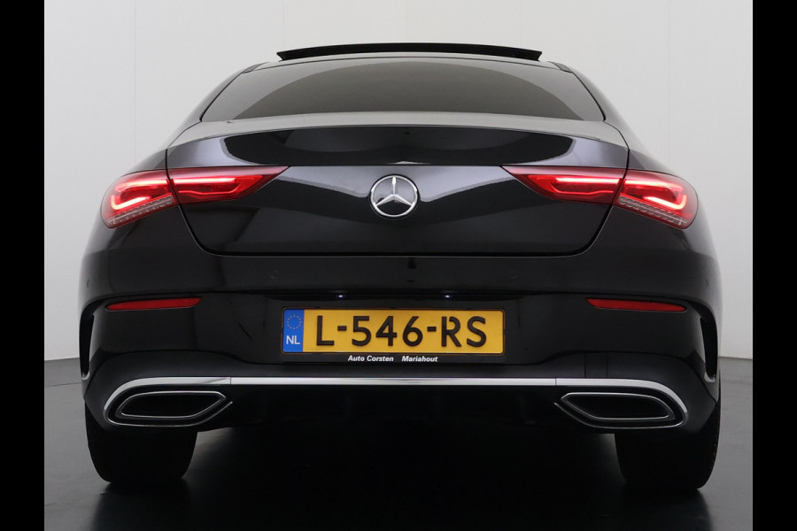 Mercedes-Benz CLA-Klasse AUT-7 AMG Business Solution Pano-dak Camera Widescreen Apple Carplay Android Auto Navi Pdc Cruise Control Stoelverwarming Privacy Glas Lmv Led DAB Licht en zichtpakket Premium pakket Dealeronderhouden 1e Eigenaar Origineel Nederlandse Auto