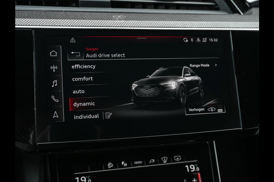 Audi Q8 Sportback e-tron S quattro SQ8 115 kWh /503PK | NL-Auto | 1ste Eigenaar | Panoramadak | B&O | HUD | 360 Camera | Carbon Interieur | Adaptive Cruise | Stoelverwarming V+A | Luchtvering | Stuurverwarming | Memory Seats | Ambiance Interieur |