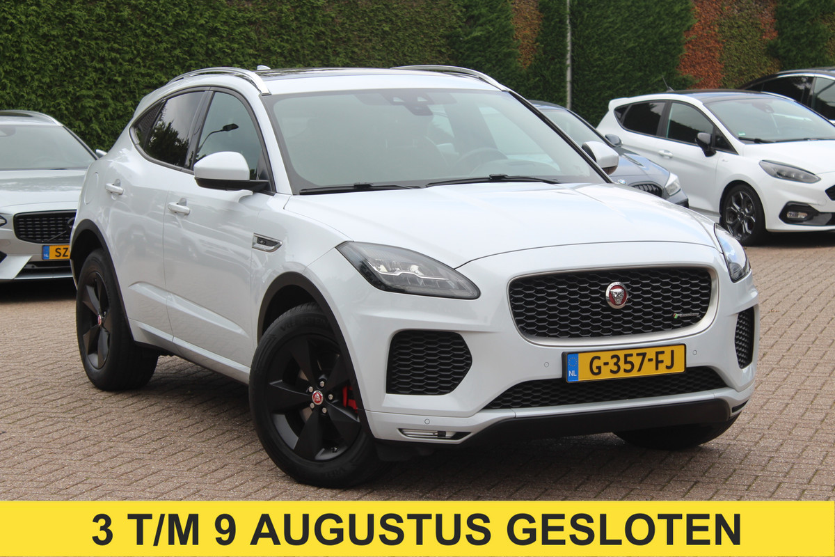 Jaguar E-Pace 2.0 P250 AWD SE / Panoramadak / Camera / Head-up / Leder / 19'' / Meridian / Memory seats / Navigatie / Dodehoek / Stoelverwarming / ACC
