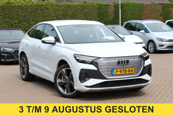 Audi Q4 Sportback e-tron 40 Launch edition Advanced 77 kWh / SoH 93,8% / CarPlay / Matrix LED / Sportstoelen / Sonos Audio / Virtual Cockpit / Parkeerhulp V+A / Intr.voorverwarming / Stoelverwarming / DAB / Cruise Control