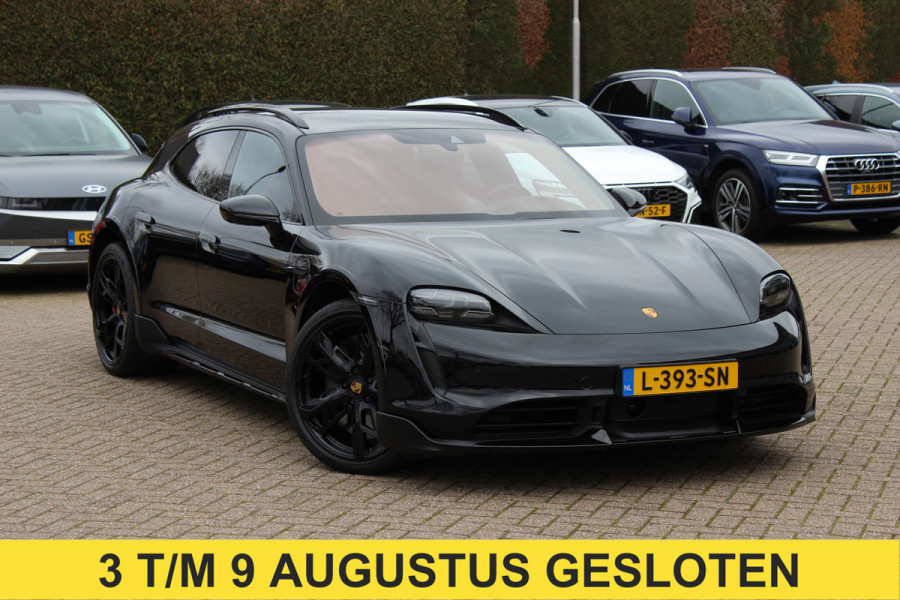 Porsche Taycan Cross Turismo Turbo S 93 kWh / SoH 90,9% / Panoramadak / 360Camera / Head-up / Passenger Display / Luchtvering / 21'' / Bose / Keyless / Sportdesign+Chrono / Stoelventilatie+Verwarming / Stuurverwarming / Dodehoek / DAB
