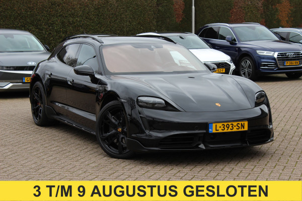 Porsche Taycan Cross Turismo Turbo S 93 kWh / SoH 90,9% / Panoramadak / 360Camera / Head-up / Passenger Display / Luchtvering / 21'' / Bose / Keyless / Sportdesign+Chrono / Stoelventilatie+Verwarming / Stuurverwarming / Dodehoek / DAB