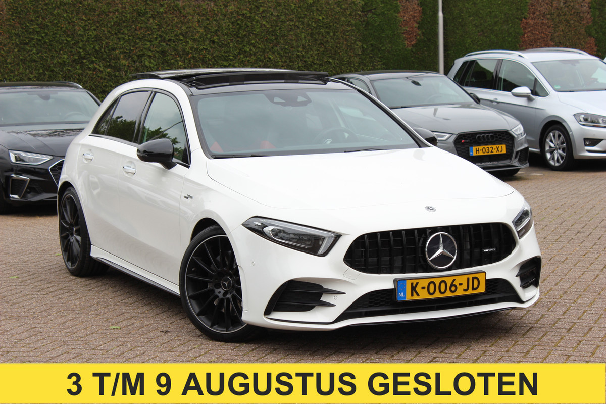 Mercedes-Benz A-Klasse AMG 35 4MATIC Premium 56.103 km! / Panoramadak / Camera / Burmester / AMG Stuur / 19'' / Memory seats / Sfeerverlichting / Matrix LED / DAB / Stoelverwarming / Cruise Control