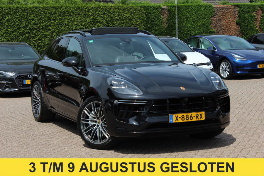 Porsche Macan 2.9 Turbo / Panoramadak / 360Camera / Adaptieve Stoelen / Luchtvering / Matrix LED / Sportuitlaat / 21'' / Sportchrono / Dodehoek / CarPlay / Stoel+Stuurverwarming / Dodehoek / DAB / ACC
