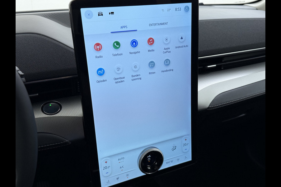 Ford Mustang Mach-E RWD 75kWh 360°Camera Adap.Cruise B&O®-Hifi Leder Stoel/Stuurverw. BLIS Navi Pdc Keyless Android Auto Apple Carplay Elek.Achterklep Lmv 18" DAB Bluetooth Led 1e Eigenaar Dealeronderhouden Origineel Nederlandse Auto