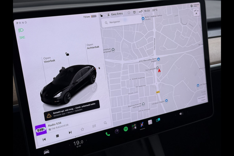 Tesla Model 3 Long Range RWD 75 kWh SOH 93% Warmtepomp Panoramadak Navi Camera's Leder Memory Stuur+Stoelverwarming Traffic-Aware Cruise Control AMD Ryzen™ Elek.Achterklep Led
