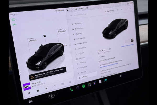 Tesla Model 3 Long Range RWD 75 kWh SOH 93% Warmtepomp Panoramadak Navi Camera's Leder Memory Stuur+Stoelverwarming Traffic-Aware Cruise Control AMD Ryzen™ Elek.Achterklep Led