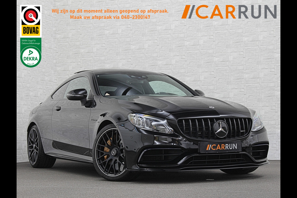 Mercedes-Benz C-Klasse Coupé 63 S AMG | Keramisch | Schaalstoelen | Carbon | AMG Driver's Package | Aero-Pakket | Panorama | Burmester | Multi-Beam LED | Memory | ACC | Rij-Assistentie Pakket | Keyless-Go | Sfeerverlichting | Carplay |
