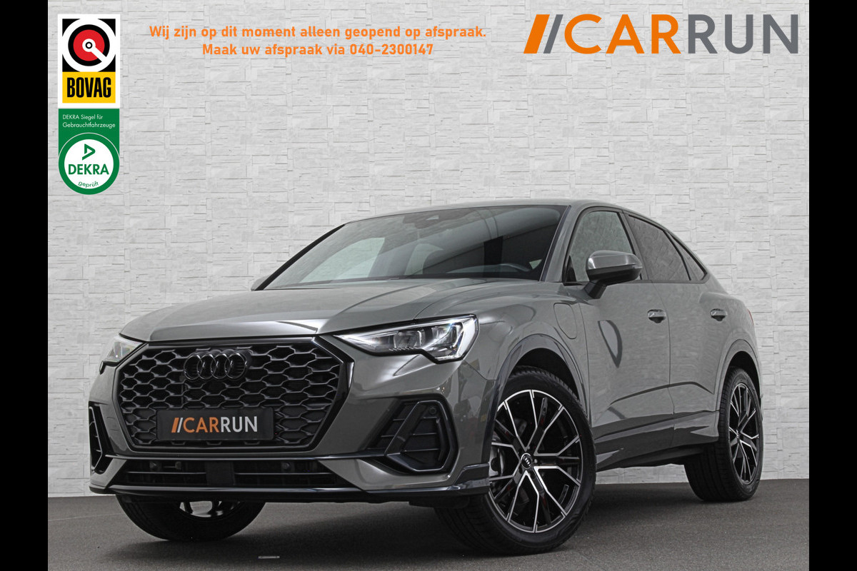 Audi Q3 Sportback 45 TFSI e 245pk S-Line | #RS-Leder | ACC | Trekhaak | Zwarte Hemelbekleding | Navi Plus | Lane Assist | Dodehoek | Lane-Assist | Stoelverwarming | Climate-Control | LED | Interieur-Voorverwarming | Bovag Garantie |