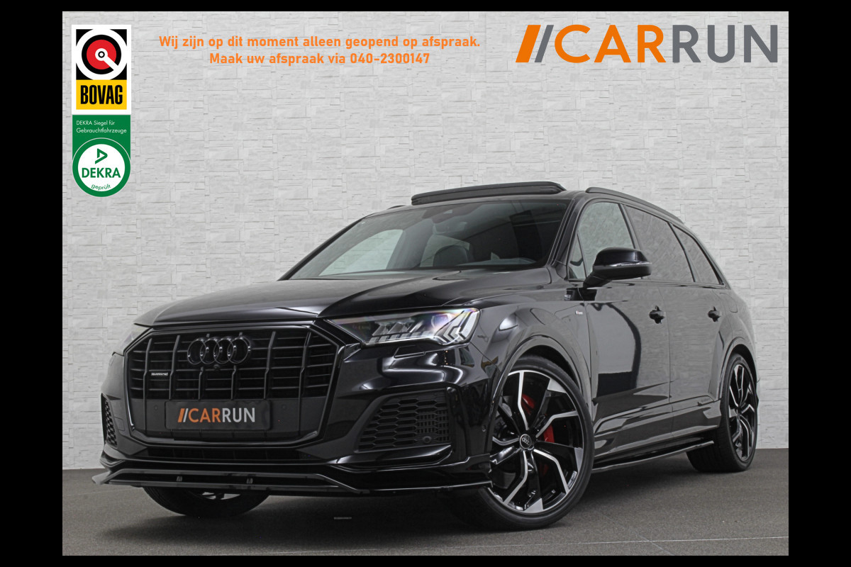 Audi Q7 50 TDI 7-Persoons S-Line | RS Leder | 360 Camera | Trekhaak | ACC | Panorama | B&O Sound | Head-Up | 73426,= Ex btw | Soft-Close | Matrix-LED | 4-Zone Clima | Stoelverwarming V+A | Keyless-Entry | Standkachel | Luchtvering | Tour-Pakket | Memory | Sfeerverlichting | Stuurverwarming | Autom. Parkeren | Carplay |