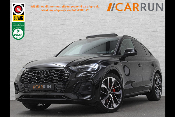 Audi Q5 Sportback 300pk TFSI e S-Line Competition | #RS-Leder | Luchtvering | 360 Camera | Panorama | B&O | ACC | SQ5 Diffuser | Sfeerverlichting | Trekhaak | Stoelverwarming V+A | LED-Matrix | Keyless-Entry | Memory | Zonwering | Standkachel | Stuurverwarming | 21 inch | Black-Optic | Carplay |