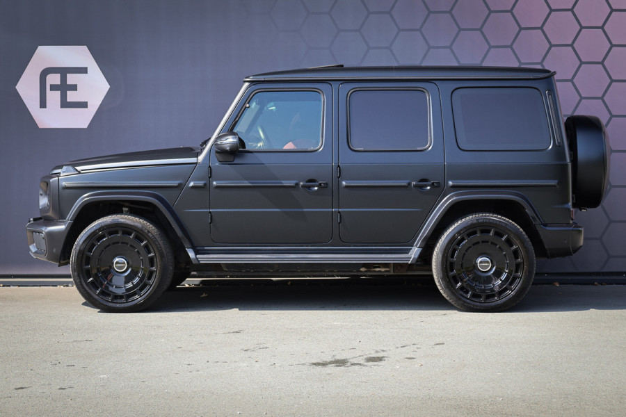 Mercedes-Benz G-Klasse 580 EQ | G63 PAKKET | MANUFAKTUR | SUPERIOR LINE | AMG LINE | COMFORT PAKKET | MASSAGE | VOSSEN VELGEN | ADAPTIVE CRUISE | MATZWART | STOELVERKOELING/VERWARMING/MASSAGE | STUURVERWARMING | BTW-AUTO