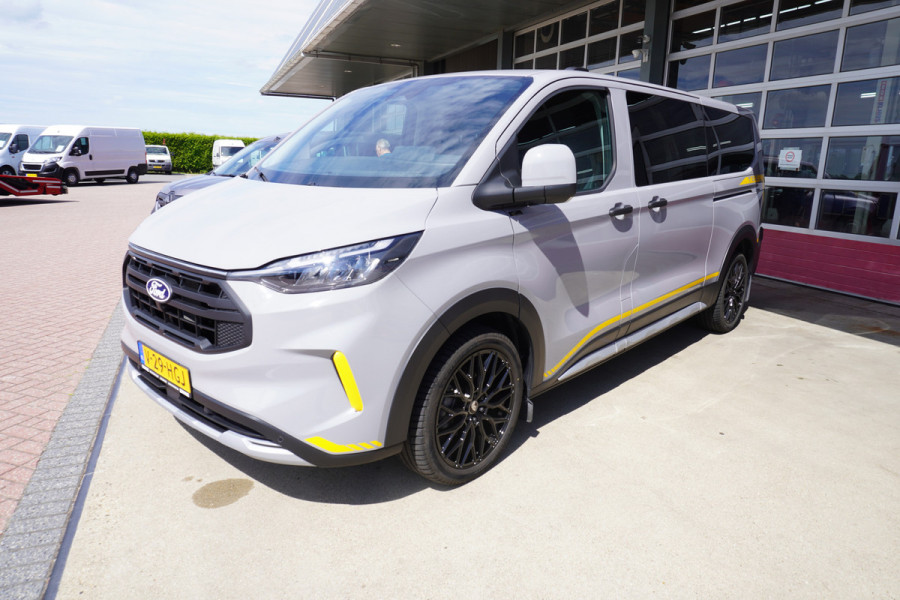 Ford Transit Custom 320L 2.0 TDCI 136PK L2H1 Trail DubbelCabine Schuifdeur L/R Nr. V090 | Airco | Adap | Navi| Camera | Blis | 20 inch LM velgen | DEMO
