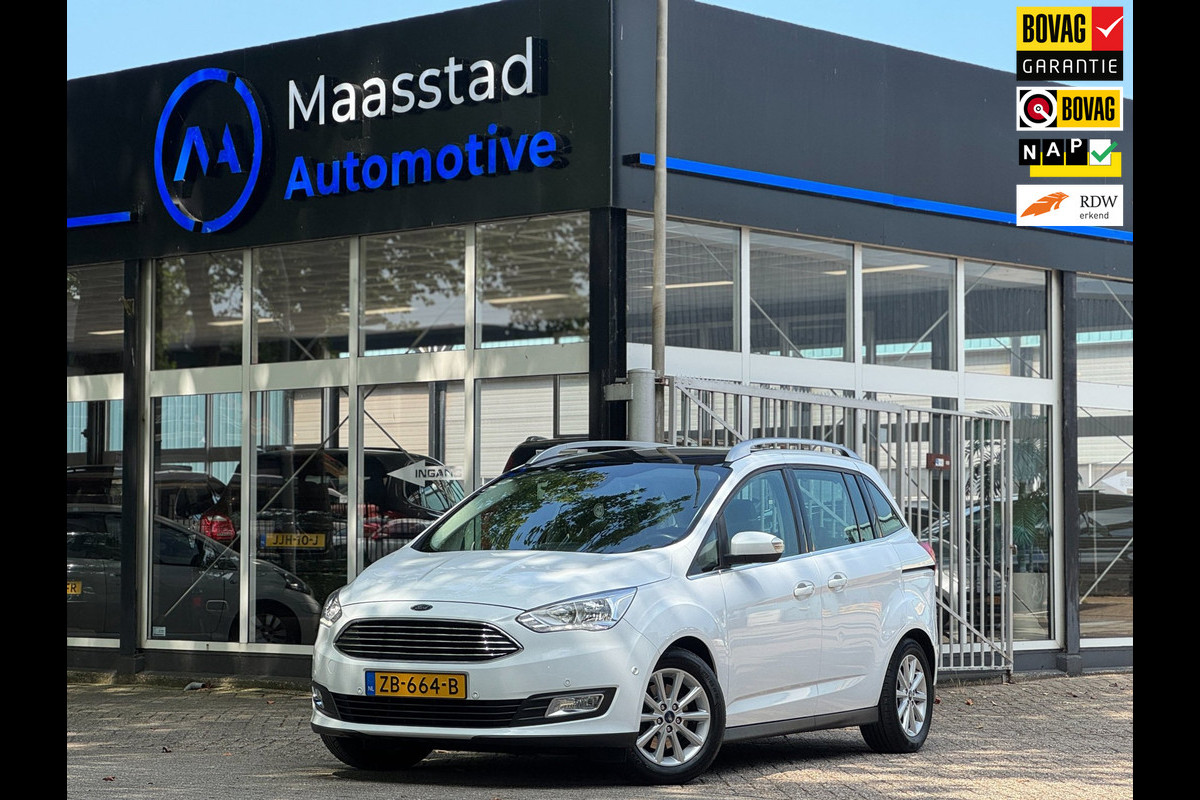 Ford Grand C-Max 1.0 Titanium 7 zits PANO Leer Facelift Vol Dealer onderhouden