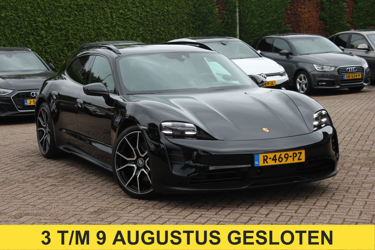 Porsche Taycan Sport Turismo 93 kWh / SoH 92,5% / Panoramadak / Camera / Passenger Display / Adaptieve Stoelen / Luchtvering / 21'' / Keyless / Sportchrono / CarPlay / Stoel+Stuurverwarming / Dodehoek / DAB / ACC / Warmtepomp