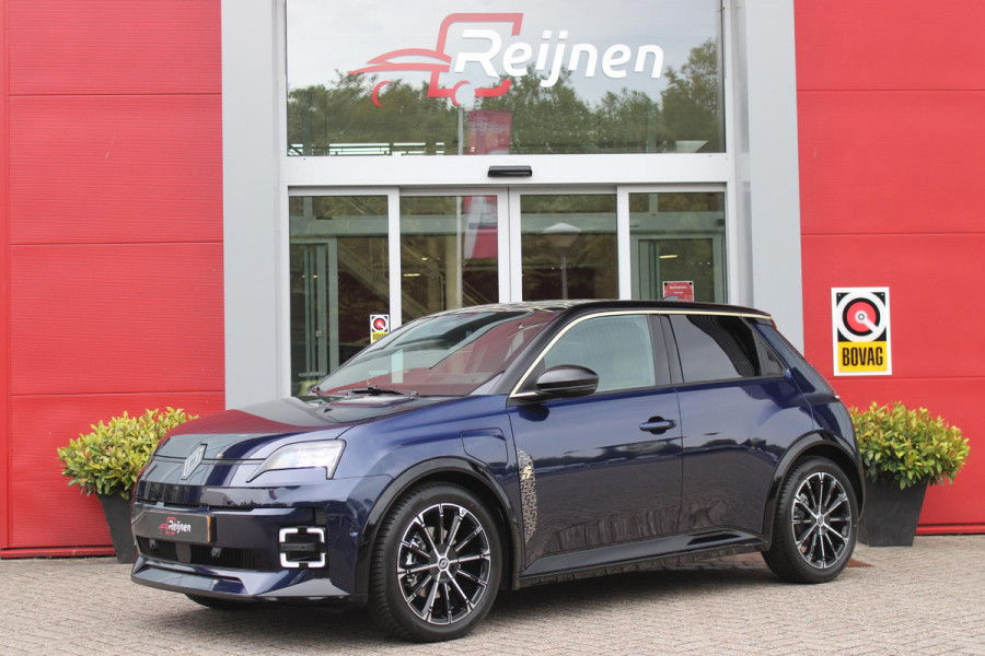Renault 5 COMFORT RANGE ICONIC CINQ 150PK 52 kWh | PACK WINTER: ELEKTRISCH VERWARMBARE VOORSTOELEN/ELEKTRISCH VERWARMBAAR STUURWIEL/BESTUURDERSSTOEL MET ELEKTRISCH VERSTELBARE LENDESTEUN/IN HOOGTE VERSTELBARE PASSAGIERSSTOEL | PACK PREMIUM SOUND HARMAN KARDON: 9 SPEAKERS WAARVAN 1 SUBWOOFER/VERMOGEN 410 WATT/5 GELUIDSSFEREN: STUDIO/PODCAST/CONCERT/CLUB EN IMMERSION | PACK PARKING: FULL EASY PARK ASSIST MET PARKEERSENSOREN AAN VOOR EN ZIJKANT | PACK SAFETY & ADVANCED DRIVING ASSIST: INTELLIGENT ADAPTIVE CRUISE CONTROL,GEBRUIKT KAARTDATA OM SNELHEID AAN TE PASSEN/ACCUPANT SAFETY E