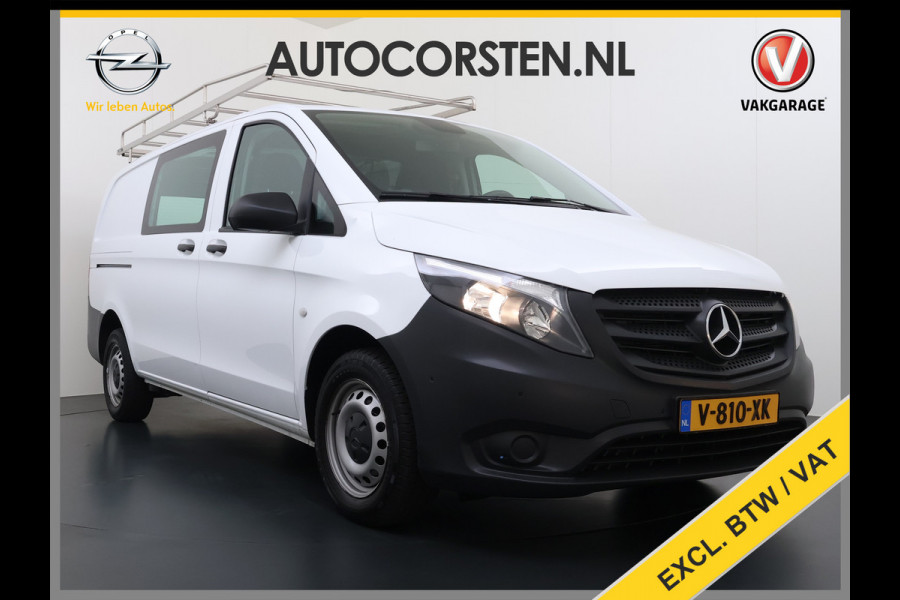 Mercedes-Benz Vito 114CDI Automaat Lang 2X Schuifdeur Trekhaak Imperiaal Navi Camera Cruise Control Airco Bluetooth Pdc Euro 6 Betonplex Vloer Wandbetimmering 1e Eigenaar Origineel Nederlandse Auto