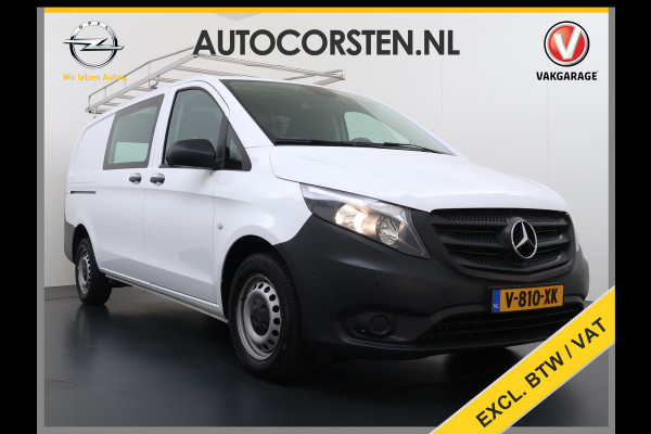 Mercedes-Benz Vito 114CDI Automaat Lang 2X Schuifdeur Trekhaak Imperiaal Navi Camera Cruise Control Airco Bluetooth Pdc Euro 6 Betonplex Vloer Wandbetimmering 1e Eigenaar Origineel Nederlandse Auto