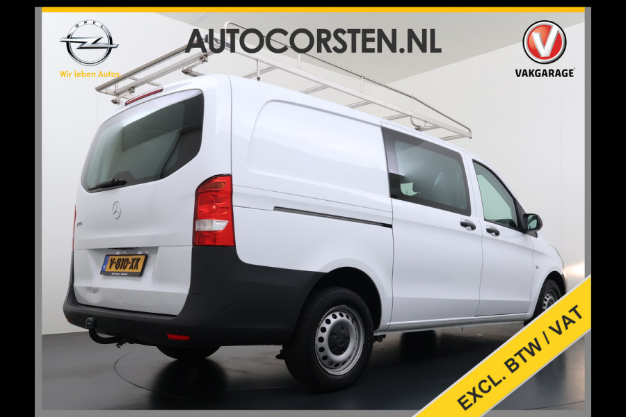 Mercedes-Benz Vito 114CDI Automaat Lang 2X Schuifdeur Trekhaak Imperiaal Navi Camera Cruise Control Airco Bluetooth Pdc Euro 6 Betonplex Vloer Wandbetimmering 1e Eigenaar Origineel Nederlandse Auto