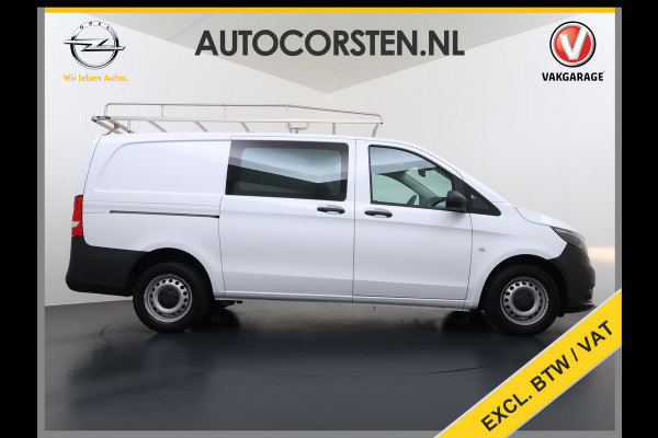 Mercedes-Benz Vito 114CDI Automaat Lang 2X Schuifdeur Trekhaak Imperiaal Navi Camera Cruise Control Airco Bluetooth Pdc Euro 6 Betonplex Vloer Wandbetimmering 1e Eigenaar Origineel Nederlandse Auto