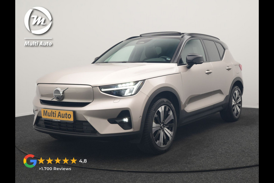 Volvo XC40 Ultimate Recharge Pure 69 kWh 231pk Dealer O.H. | Trekhaak Af Fabriek | Panodak | Adaptive Cruise | 360 Camera | Harman / Kardon | Sportstoelen Memory & Verwarmd | Warmtepomp | Keyless | Blis | Stuur Verwarmd | Google Assistent | DAB |