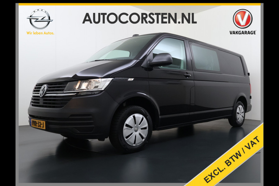 Volkswagen Transporter 2.0TDI Dubbele Cabine 6-Persoons L2H1 28 Navi* Apple Carplay Android Auto Airco Bluetooth Cruise Control Pdc Euro 6 Betonplex Vloer Wandbetimmering Achterdeuren 1e Eigenaar