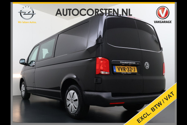 Volkswagen Transporter 2.0TDI Dubbele Cabine 6-Persoons L2H1 28 Navi* Apple Carplay Android Auto Airco Bluetooth Cruise Control Pdc Euro 6 Betonplex Vloer Wandbetimmering Achterdeuren 1e Eigenaar