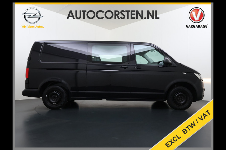 Volkswagen Transporter 2.0TDI Dubbele Cabine 6-Persoons L2H1 28 Navi* Apple Carplay Android Auto Airco Bluetooth Cruise Control Pdc Euro 6 Betonplex Vloer Wandbetimmering Achterdeuren 1e Eigenaar