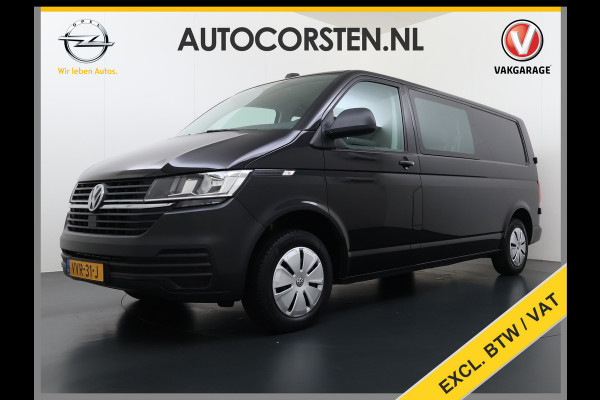 Volkswagen Transporter 2.0TDI Dubbele Cabine 6-Persoons L2H1 28 Navi* Apple Carplay Android Auto Airco Bluetooth Cruise Control Pdc Euro 6 Betonplex Vloer Wandbetimmering Achterdeuren 1e Eigenaar