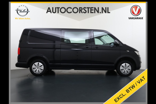 Volkswagen Transporter 2.0TDI Dubbele Cabine 6-Persoons L2H1 28 Navi* Apple Carplay Android Auto Airco Bluetooth Cruise Control Pdc Euro 6 Betonplex Vloer Wandbetimmering Achterdeuren 1e Eigenaar