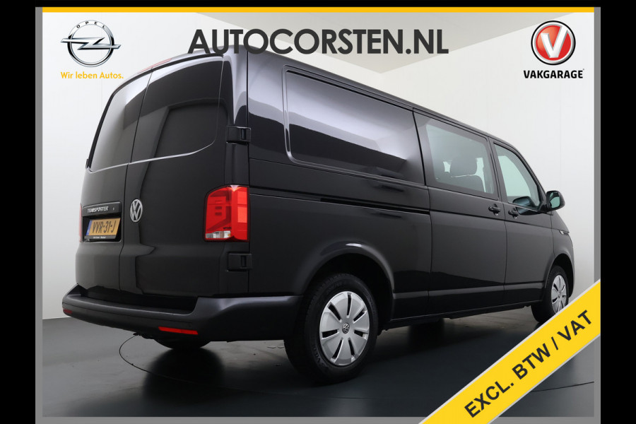 Volkswagen Transporter 2.0TDI Dubbele Cabine 6-Persoons L2H1 28 Navi* Apple Carplay Android Auto Airco Bluetooth Cruise Control Pdc Euro 6 Betonplex Vloer Wandbetimmering Achterdeuren 1e Eigenaar