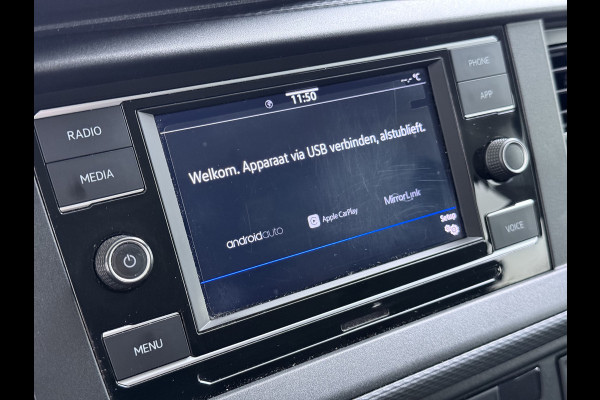 Volkswagen Transporter 2.0TDI Dubbele Cabine 6-Persoons L2H1 28 Navi* Apple Carplay Android Auto Airco Bluetooth Cruise Control Pdc Euro 6 Betonplex Vloer Wandbetimmering Achterdeuren 1e Eigenaar