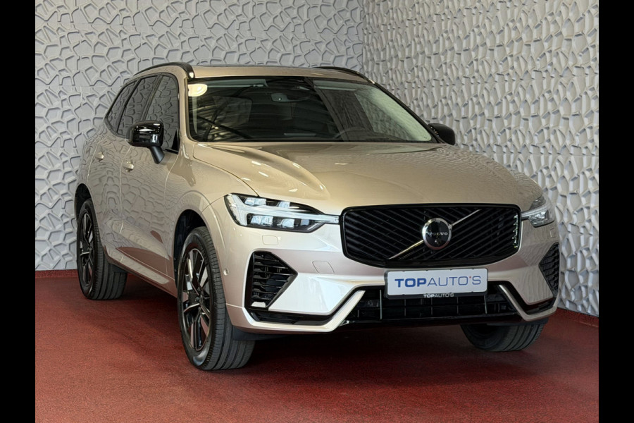 Volvo XC60 2.0 T8 455PK AWD ULTRA DARK NIEUWE AUTO ELEK.TREKHAAK HARMAN KARDON HEADUP 360.CAM STOEL/STUUR VERW LEER SCHUIFDAK
