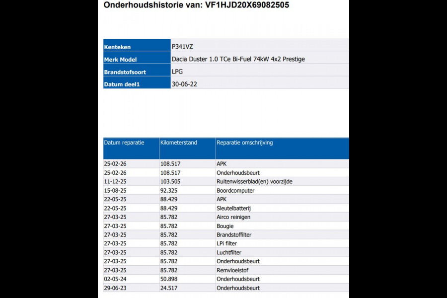 Dacia Duster 1.0 TCe Bi-Fuel LPG Prestige / Trekhaak / Pdc+Camera / Navigatie / Airco-ecc./ Radio multimedia / Apk 02-2027